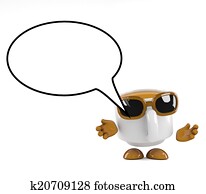 3d Coffee cup speaks 3d Coffee cup speaks