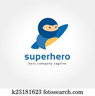 Abstract vector superman logo icon concept. Logotype template for branding and corporate design