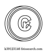 Brazilian cruzeiro symbol icon, outline style