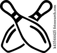 Crossed Bowling Pins Crossed Bowling Pins
