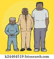 drei generationen, von, familie