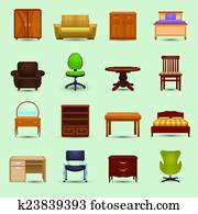 Furniture Icons Set Furniture Icons Set