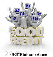 Good Credit Scores - People Cheering Good Credit Scores - People Cheering