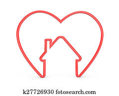 Heart with house shape Heart with house shape