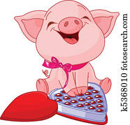 hübsch, schwein, an, valentines tag hübsch, schwein, an, valentines tag