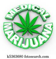 Medical Marijuana - Words and Leaf Icon