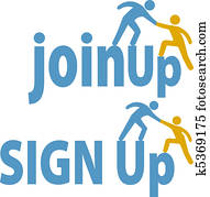 Member helps people sign up join group icon