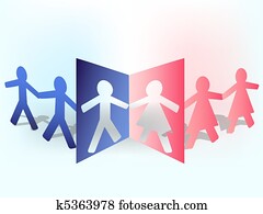 Multicolored paper man