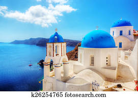 Oia town on Santorini island, Greece. Aegean sea Oia town on Santorini island, Greece. Aegean sea