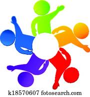 Teamwork saying hi logo vector