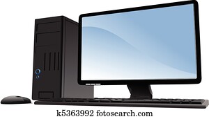 Vector illustration of desktop PC Vector illustration of desktop PC