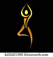 Yoga Person stand up pose logo