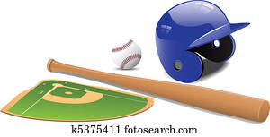 Baseball field, ball and accessorie Baseball field, ball and accessorie