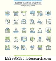 Business training and education icon set Business training and education icon set