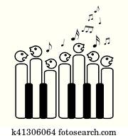 Choir of piano keys Choir of piano keys