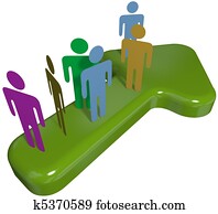 gente, equipo, en, 3d, símbolo, flecha, a, progreso, éxito