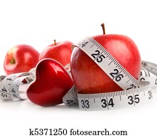 rot, apples,, herz, und, messendes klebeband, wei? rot, apples,, herz, und, messendes klebeband, wei?
