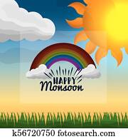 summer, und, regen, jahreszeit