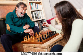 sênior, xadrez jogando