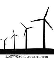Wind Turbines Silhouette Wind Turbines Silhouette