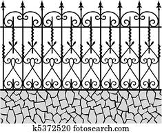Wrought iron fence-1 Wrought iron fence-1