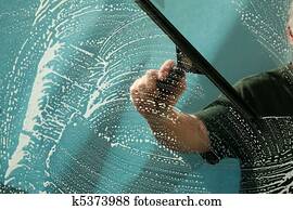 חלון, washing,, חלון מנקה