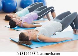 ajustar, classe, exercitar, em, condicão física, estúdio