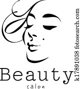 beauty,, frau, -, vektor, -, logo, salon beauty,, frau, -, vektor, -, logo, salon
