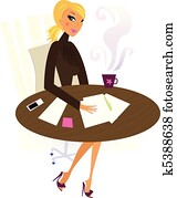 büro, professionelle frau, in, arbeit büro, professionelle frau, in, arbeit