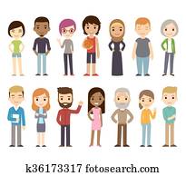 Cartoon diverse people Cartoon diverse people
