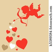 Cupid with hearts Cupid with hearts