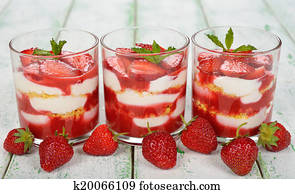 Dessert with strawberries Dessert with strawberries