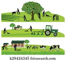 Landwirtschaft, und, Viesucht.eps