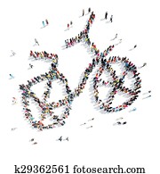 people in the shape of a bicycle people in the shape of a bicycle