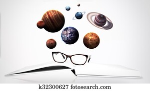 Solar system and space objects. Elements of this image furnished by NASA