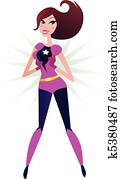 Super hero woman in pink costume Super hero woman in pink costume