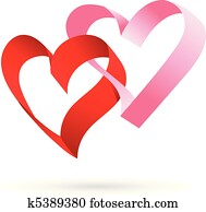 Two ribbon hearts Two ribbon hearts