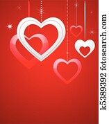 Valentines card with hearts Valentines card with hearts