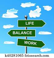 Work, life, balance, street, signs