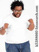 übergewichtige, afrikanischer amerikanischer mann