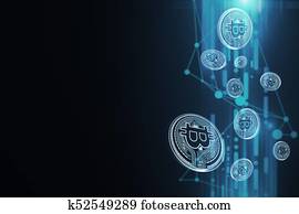 azul, bitcoin, papel parede