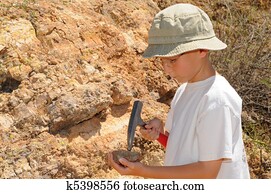 Boy Geology Student