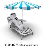 #d, איש, בחופשות, מתחת, שמש, מטריה