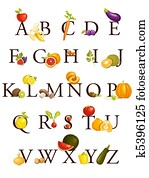 Fruits and vegetables alphabet Fruits and vegetables alphabet