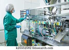 fábrica farmacêutica, trabalhador