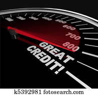 Great Credit Scores - Numbers on Speedometer