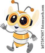 Robotics Bee Mascot Illustration Robotics Bee Mascot Illustration