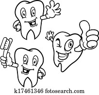 set of cartoon teeth