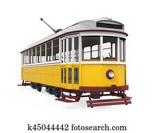 Vintage Tram Isolated Vintage Tram Isolated