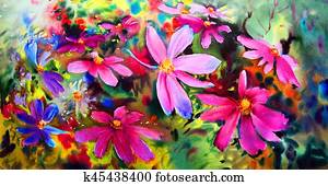 Watercolor painting of the beautiful flowers. Watercolor painting of the beautiful flowers.